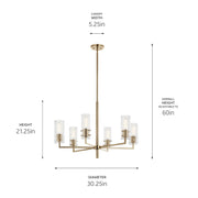 Kichler 52679CPZ Six Light Chandelier, Champagne Bronze (3)