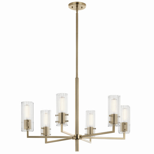 Kichler 52679CPZ Six Light Chandelier, Champagne Bronze