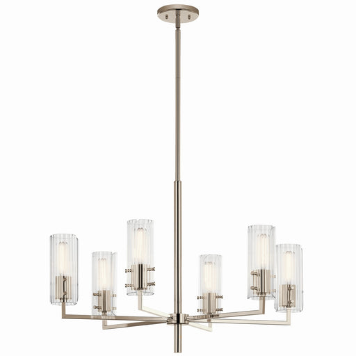 Kichler 52679PN Six Light Chandelier, Polished Nickel