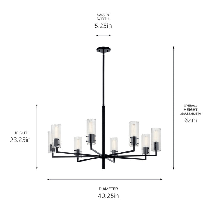 Kichler 52680BK Eight Light Chandelier, Black (3)