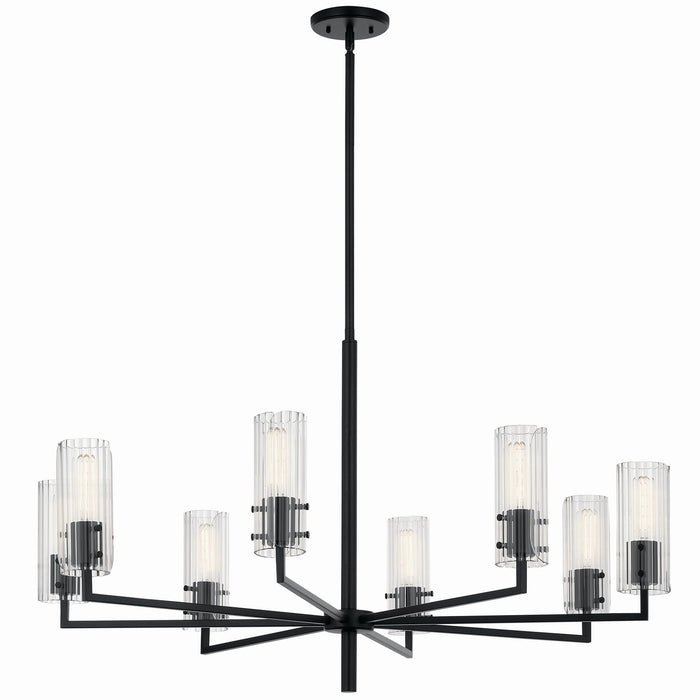 Kichler 52680BK Eight Light Chandelier, Black