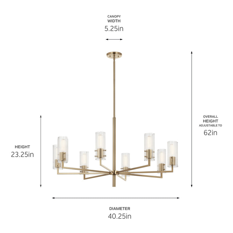 Kichler 52680CPZ Eight Light Chandelier, Champagne Bronze (3)