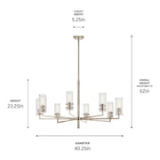 Kichler 52680PN Eight Light Chandelier, Polished Nickel (3)