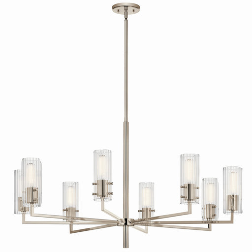 Kichler 52680PN Eight Light Chandelier, Polished Nickel