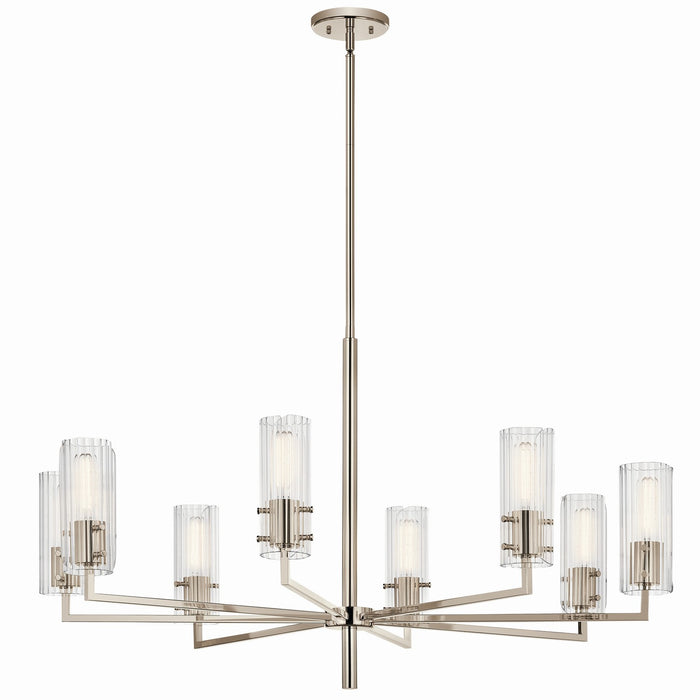 Kichler 52680PN Eight Light Chandelier, Polished Nickel
