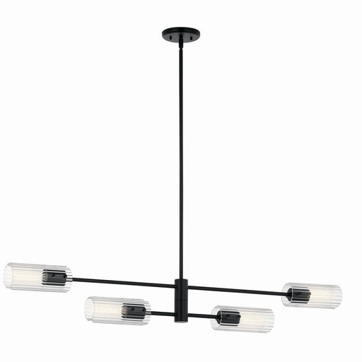 Kichler 52681BK Four Light Linear Chandelier, Black