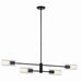 Kichler 52681BK Four Light Linear Chandelier, Black