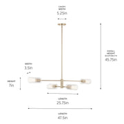 Kichler 52681CPZ Four Light Linear Chandelier, Champagne Bronze (4)