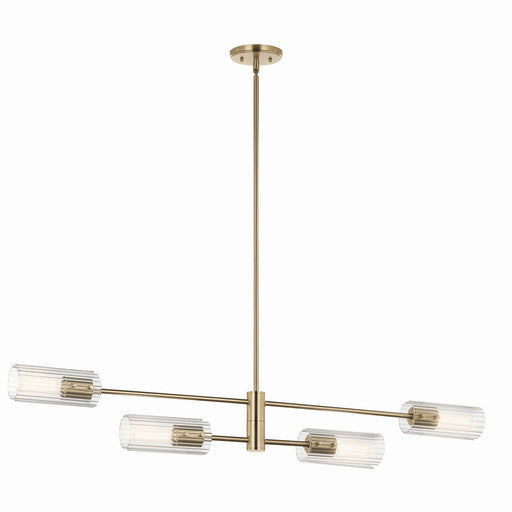 Kichler 52681CPZ Four Light Linear Chandelier, Champagne Bronze