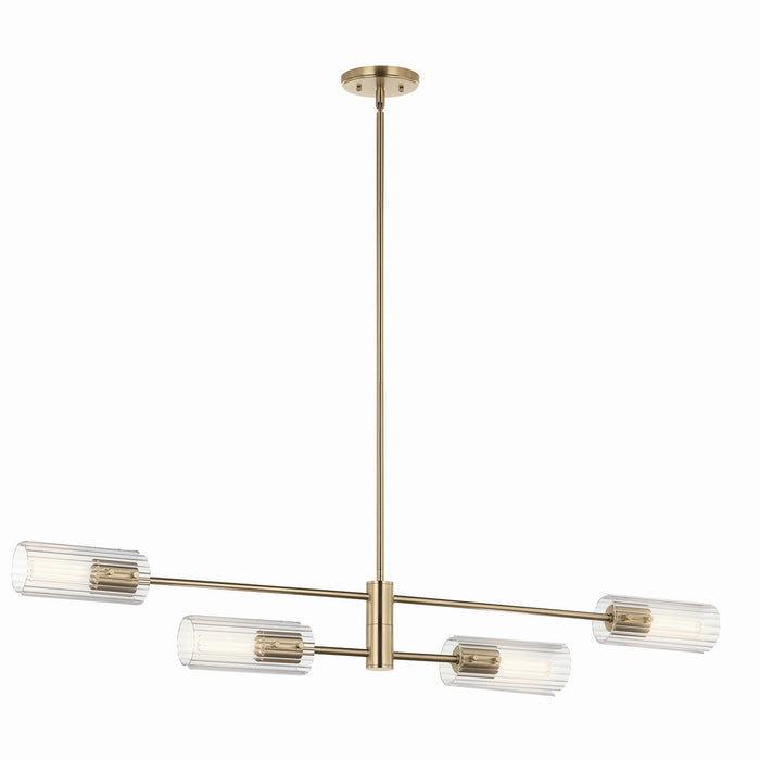 Kichler 52681CPZ Four Light Linear Chandelier, Champagne Bronze