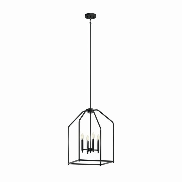 Kichler 52722BK Four Light Foyer Pendant, Black