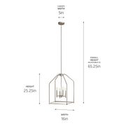 Kichler 52722NI Four Light Foyer Pendant, Brushed Nickel (6)