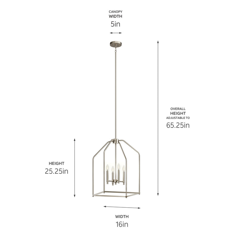 Kichler 52722NI Four Light Foyer Pendant, Brushed Nickel (6)