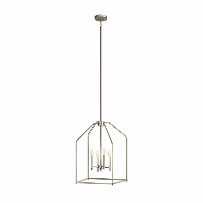 Kichler 52722NI Four Light Foyer Pendant, Brushed Nickel