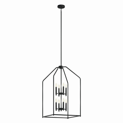 Kichler 52723BK Eight Light Foyer Pendant, Black
