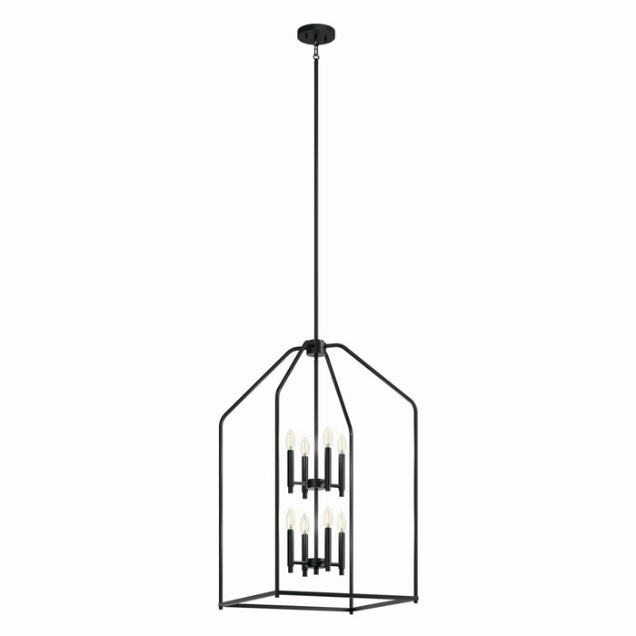 Kichler 52723BK Eight Light Foyer Pendant, Black