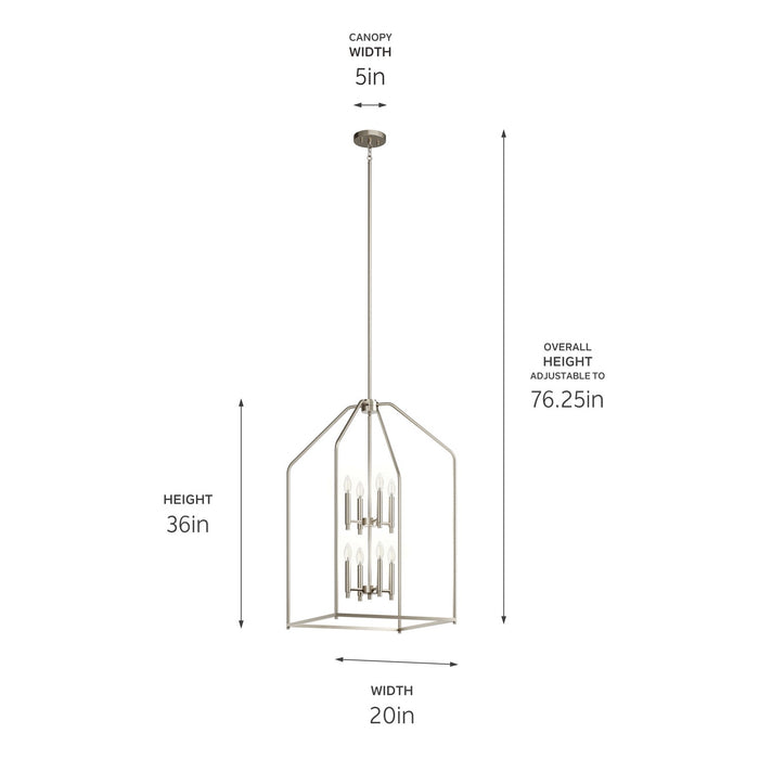 Kichler 52723NI Eight Light Foyer Pendant, Brushed Nickel (5)