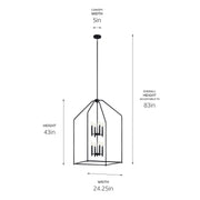 Kichler 52724BK Eight Light Foyer Pendant, Black (5)