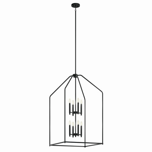 Kichler 52724BK Eight Light Foyer Pendant, Black