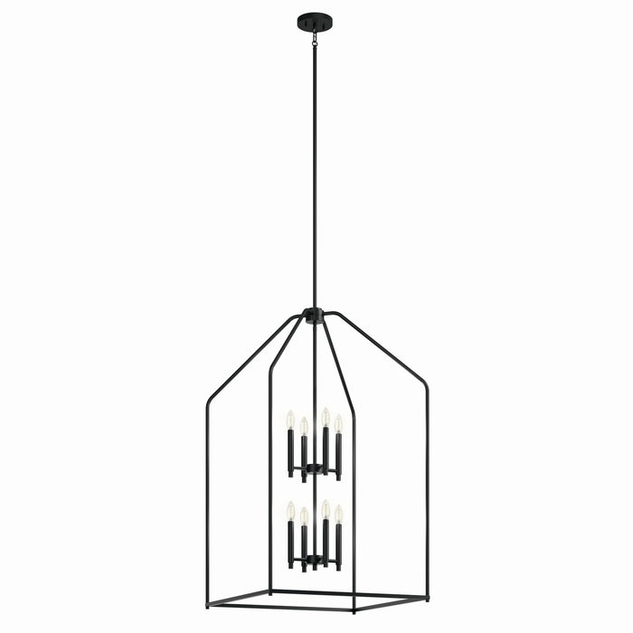 Kichler 52724BK Eight Light Foyer Pendant, Black