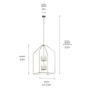 Kichler 52724NI Eight Light Foyer Pendant, Brushed Nickel (5)