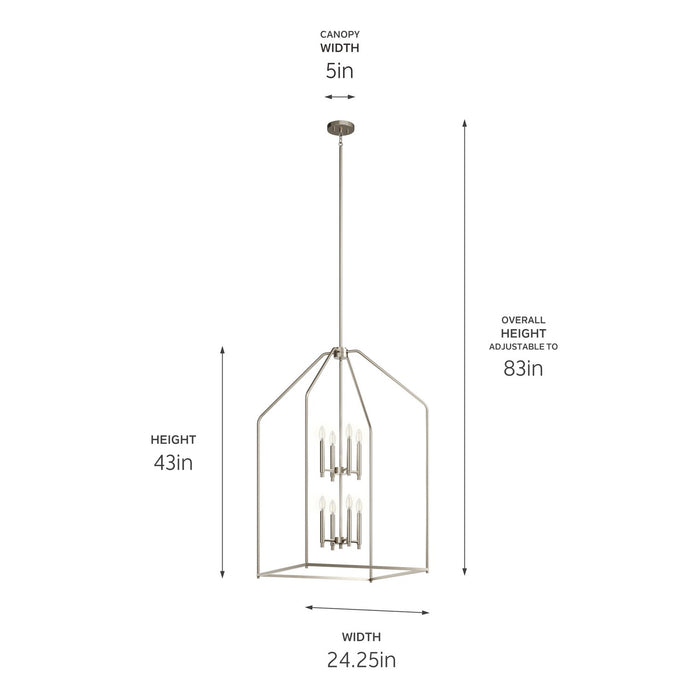 Kichler 52724NI Eight Light Foyer Pendant, Brushed Nickel (5)