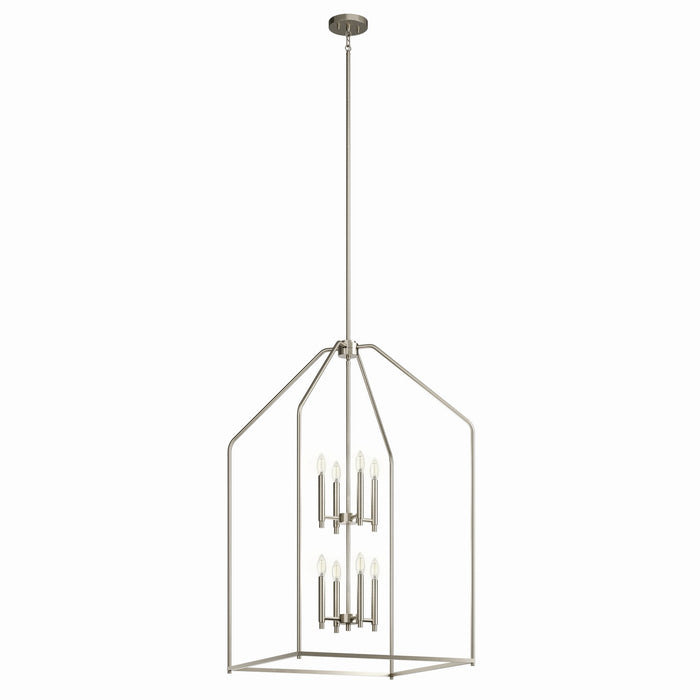 Kichler 52724NI Eight Light Foyer Pendant, Brushed Nickel