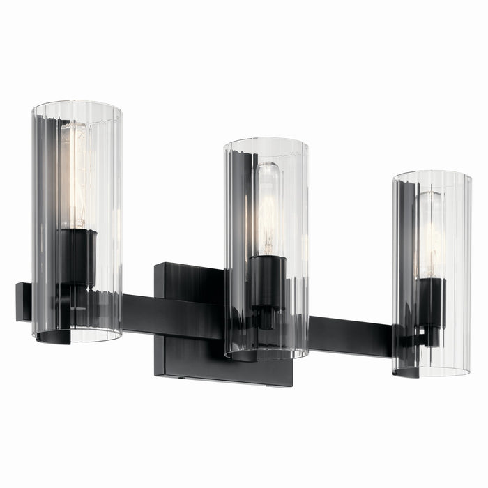 Kichler 55168BK Three Light Vanity, Black