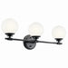 Kichler 55172BK Three Light Vanity, Black