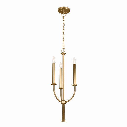 Kichler 52496BNB Three Light Mini Chandelier, Brushed Natural Brass