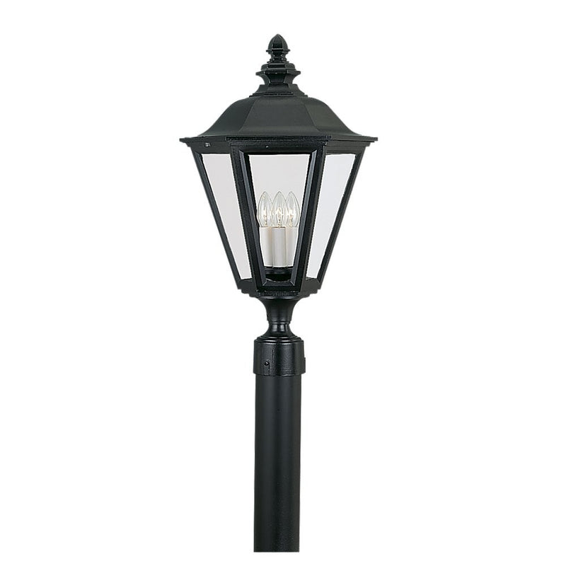 Generation Lighting 8231-12 Brentwood Three Light Outdoor Post Lantern, Black Main Image.jpg