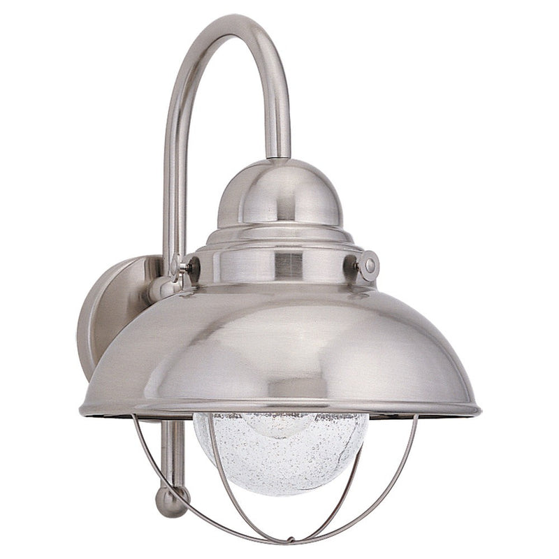 Generation Lighting 8871-98 Sebring One Light Outdoor Wall Lantern, Brushed Stainless Main Image.jpg