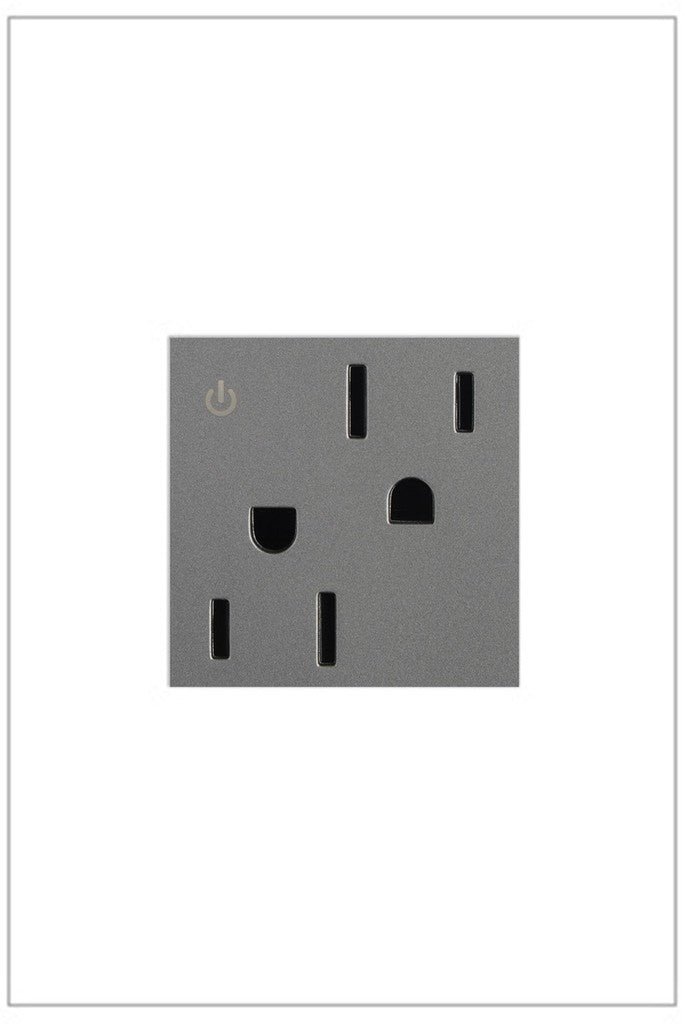 adorne® ARCD152M10 15A Tamper-Resistant Dual-Controlled Outlet, Magnesium Main Image.jpg