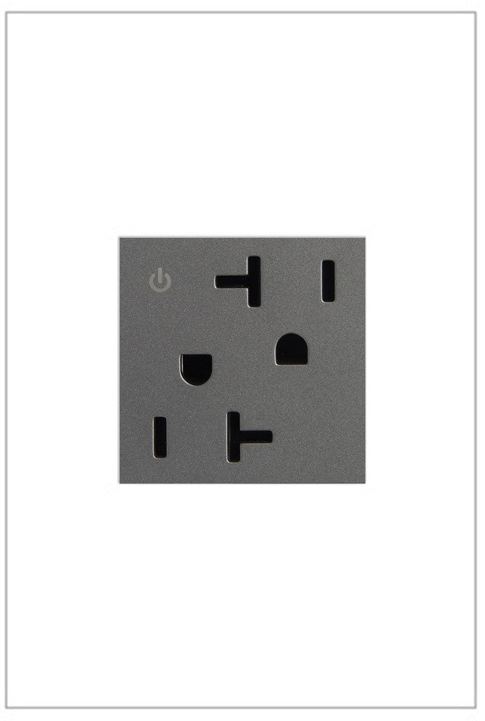 adorne® ARCD202M10 20A Tamper-Resistant Dual-Controlled Outlet, Magnesium Main Image.jpg