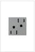 Legrand ARCH152M10 Adorne Half Controlled Outlet, Magnesium Main Image