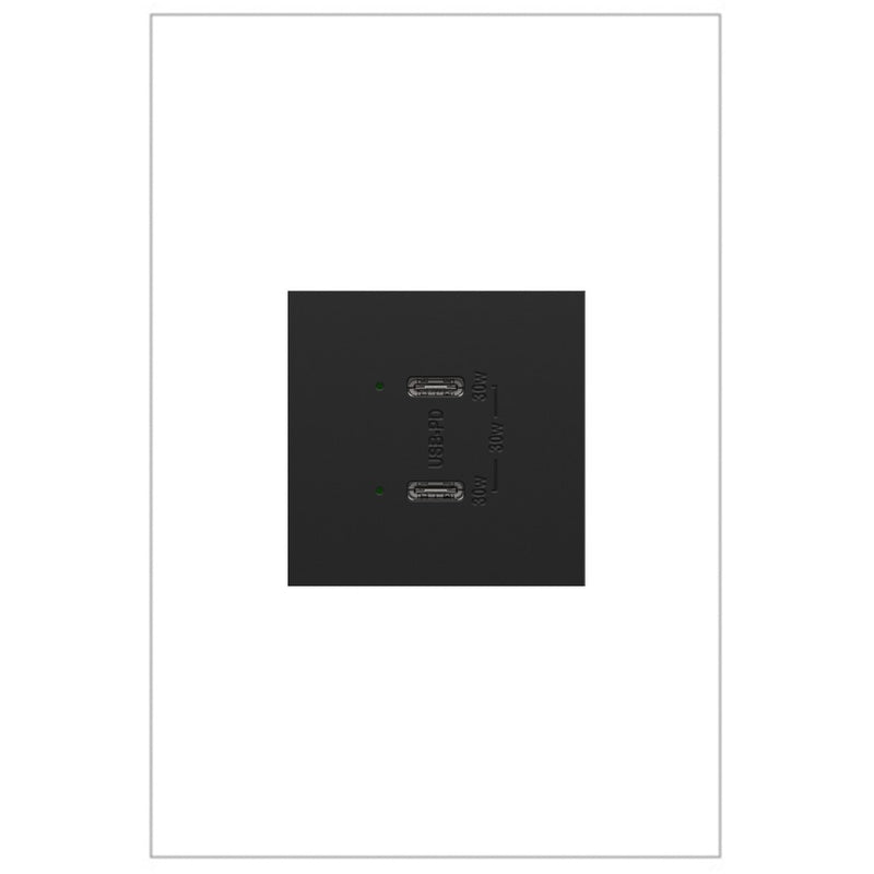 adorne® ARUSB30PDG4 Ultra-Fast Plus Power Delivery USB Type-C/C Outlet Module, Graphite Main Image.jpg