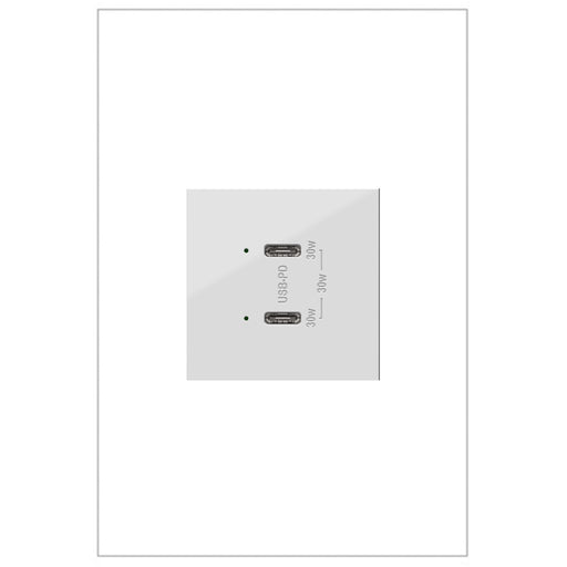 Legrand ARUSB30PDW4 Adorne Plus Power Delivery USB Type-C/C Outlet Module, White Main Image