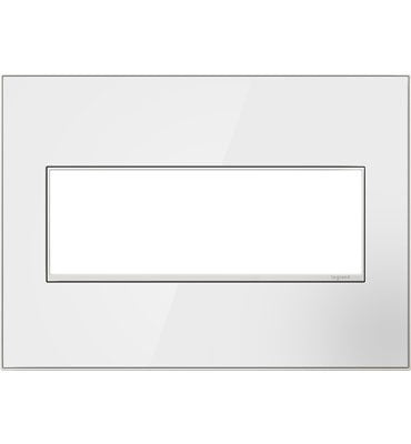 adorne® AWM3GMWW4 Mirror White-on-White Three-Gang Screwless Wall Plate Main Image.jpg
