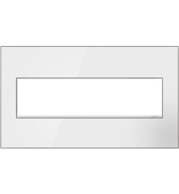 adorne® AWM4GMWW4 Mirror White-on-White Four-Gang Screwless Wall Plate Main Image.jpg