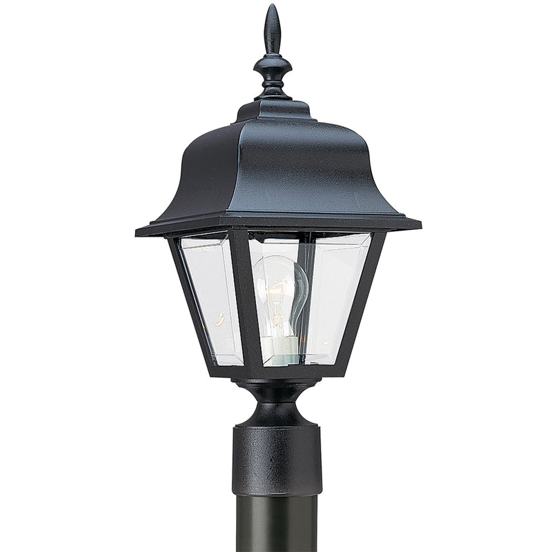 Generation Lighting 8255-12 Polycarbonate Outdoor One Light Outdoor Post Lantern, Black Main Image.jpg