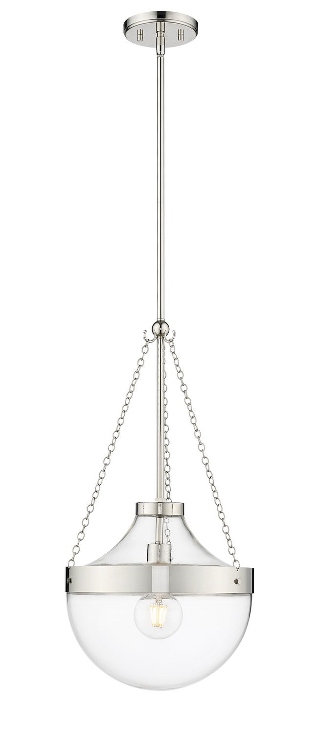 Millennium 20101-PN Clarra One Light Pendant, Polished Nickel Main Image.jpg