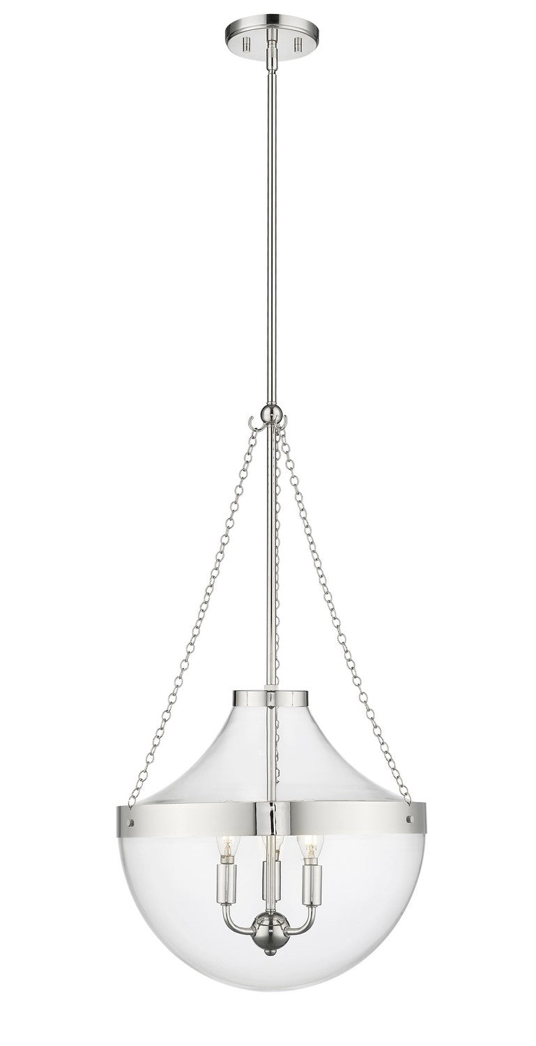Millennium 20103-PN Clarra Three Light Pendant, Polished Nickel Main Image.jpg