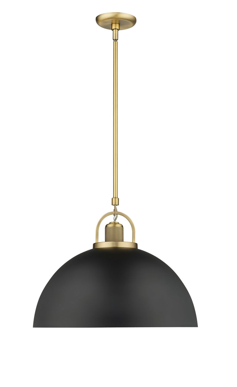 Millennium 20991-VB/MB Artistan One Light Pendant, Vintage Brass/Matte Black Main Image.jpg