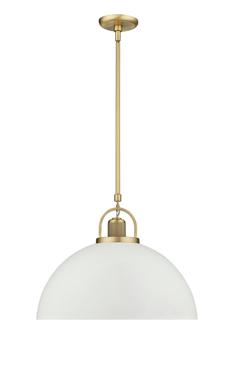 Millennium 20991-VB/MW Artistan One Light Pendant, Vintage Brass/Matte White Main Image.jpg