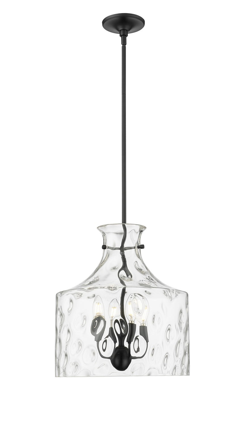 Millennium 22604-MB Santorini Four Light Pendant, Matte Black Main Image.jpg
