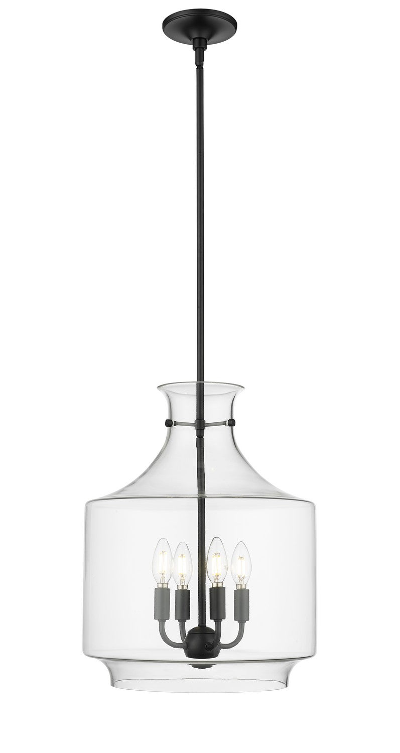 Millennium 22804-MB Mahannah Four Light Pendant, Matte Black Main Image.jpg