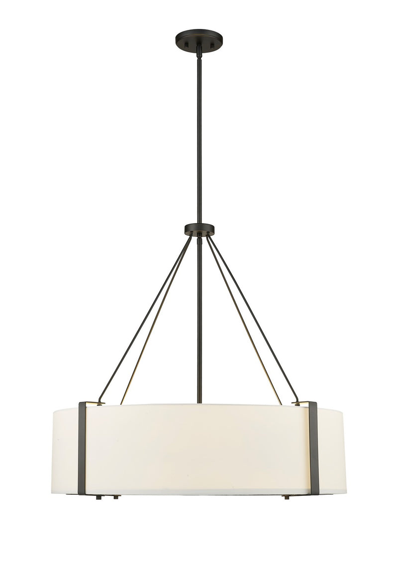Millennium 28206-MB/WH Telfar Six Light Pendant, Matte Black/White Main Image.jpg