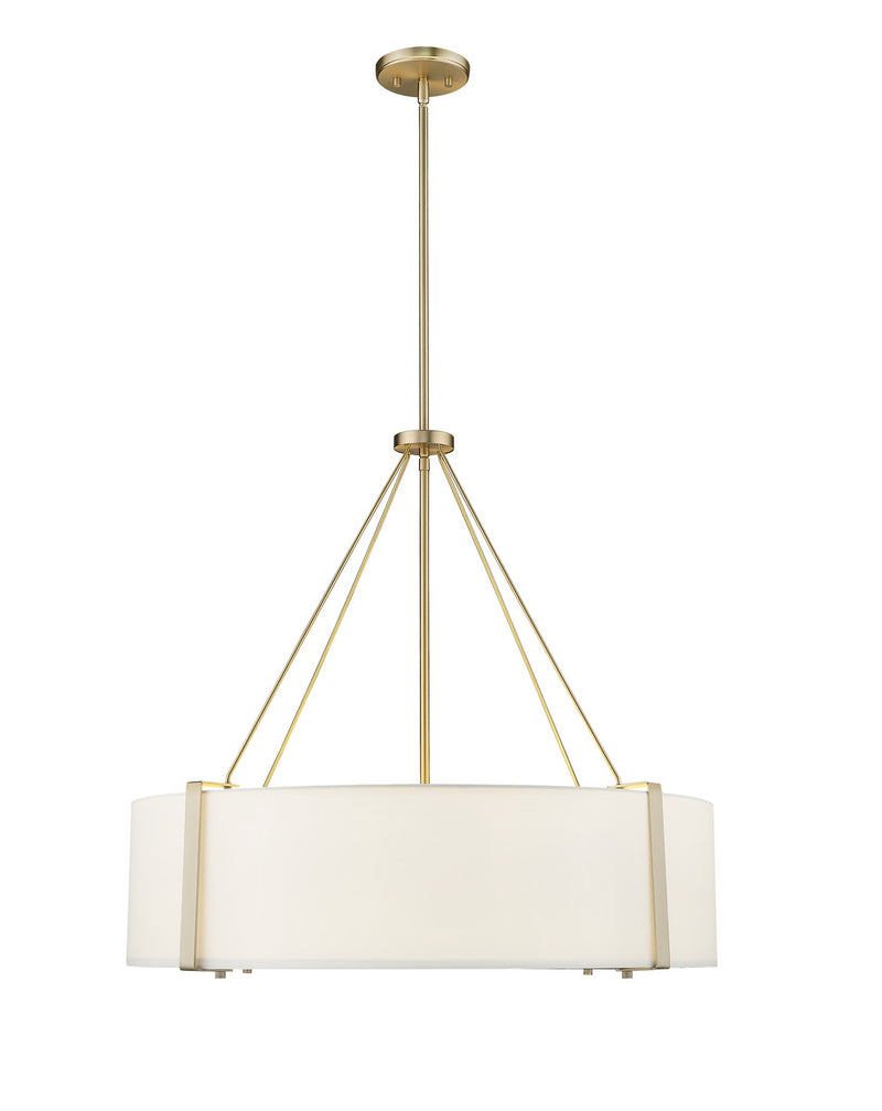 Millennium 28206-MG/WH Telfar Six Light Pendant, Modern Gold/White Main Image.jpg