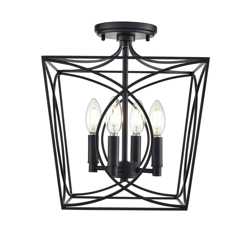 Millennium 4004-MB Tracy Four Light Semi-Flush Mount, Matte Black Main Image.jpg