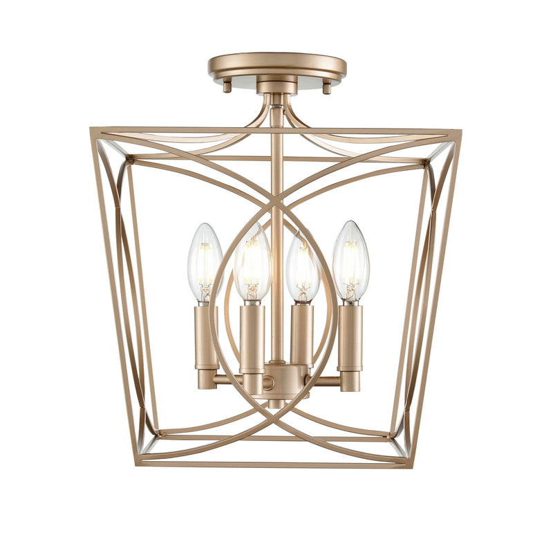 Millennium 4004-PMG Tracy Four Light Semi-Flush Mount, Painted Modern Gold Main Image.jpg